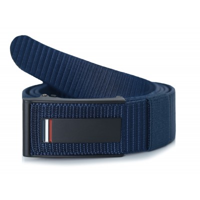 PASEK męski parciany do spodni elegancki z automatyczną klamrą ELEGANT GRANATOWY - Pakojeans.pl