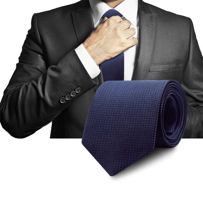 Elegancki KRAWAT Męski Klasyczny GRANATOWY Krateczka M.31 Pako Jeans - Pakojeans.pl