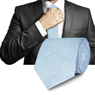 Elegancki KRAWAT Męski Klasyczny BŁĘKITNY Melanż M.51 Pako Jeans - Pakojeans.pl