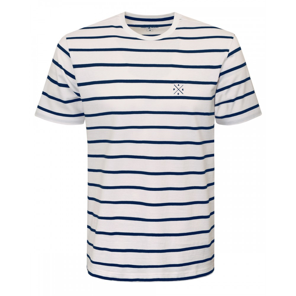 T-SHIRT Męski Koszulka Gruba Bawełna BIAŁA w Paski SLICE - Pakojeans.pl T-SHIRT Męski Koszulka Gruba Bawełna BIAŁA w Paski SLICE - Pakojeans.pl