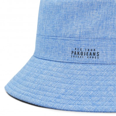 KAPELUSZ Letni z SIATKĄ Rybacki Bucket Hat NIEBIESKI 01-2 Bawełniany - Pakojeans.pl