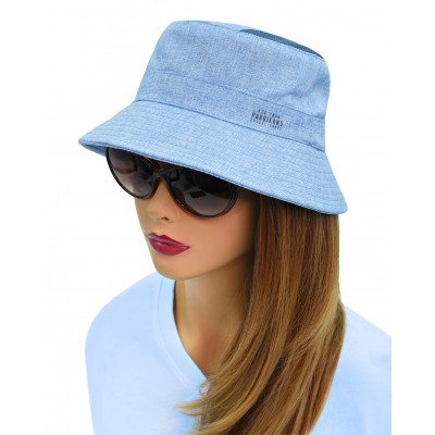 KAPELUSZ Letni z SIATKĄ Rybacki Bucket Hat NIEBIESKI 01-2 Bawełniany - Pakojeans.pl