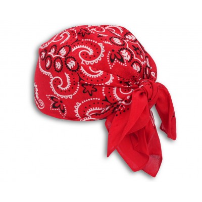 Duża BANDAMKA Bandana Modna Chusta do Włosów Bawełniana XL CZERWONA Paisley - Pakojeans.pl