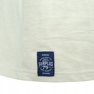 T-SHIRT Męski PARK Koszulka z Nadrukiem BEŻOWA Bawełniana Pako Jeans