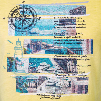 T-SHIRT Męski SAMARI Koszulka z Nadrukiem ŻÓŁTA Bawełniana Pako Jeans