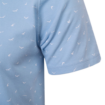 T-SHIRT Męski Koszulka w Serek BŁĘKITNA Bawełna Pika TINO Pako Jeans