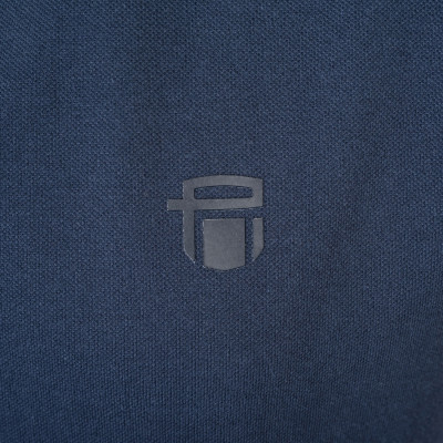 T-SHIRT Męski Koszulka w Serek GRANATOWA Bawełna Pika BYLONGO Pako Jeans