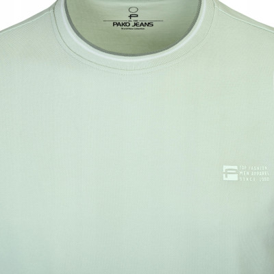 T-SHIRT Męski LATE Elegancka Koszulka MIĘTOWA Bawełna Pika Pako Jeans