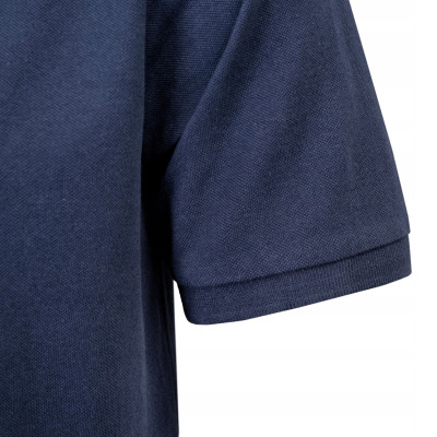 T-SHIRT Męski Koszulka w Serek GRANATOWA Bawełna Pika BYLONGO Pako Jeans