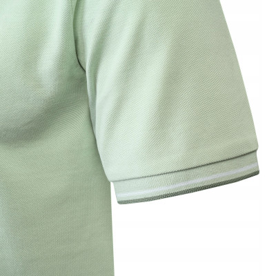 T-SHIRT Męski LATE Elegancka Koszulka MIĘTOWA Bawełna Pika Pako Jeans