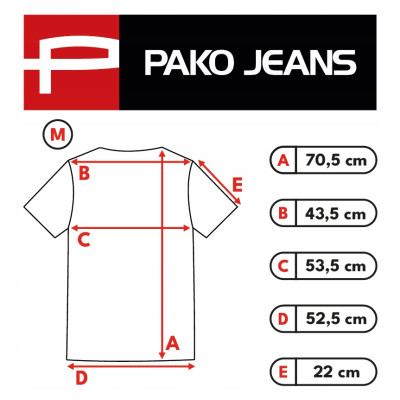 T-SHIRT Męski Koszulka w Serek BŁĘKITNA Bawełniana TOOL Pako Jeans