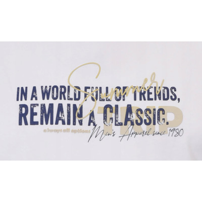 T-SHIRT Męski REMAIN Koszulka z Nadrukiem BIAŁA Bawełniana Pako Jeans