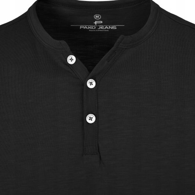T-SHIRT Męski Koszulka w Serek CZARNA Bawełniana NOEL Pako Jeans