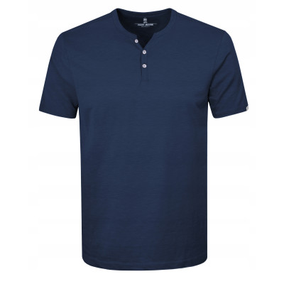 T-SHIRT Męski Koszulka w Serek GRANATOWA Bawełniana NOEL Pako Jeans