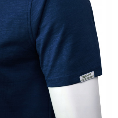 T-SHIRT Męski Koszulka w Serek GRANATOWA Bawełniana NOEL Pako Jeans