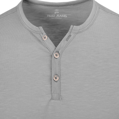T-SHIRT Męski Koszulka w Serek SZARA Bawełniana NOEL Pako Jeans
