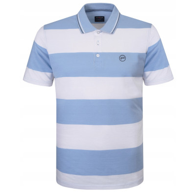 POLO Koszulka Męska BŁĘKIT w Paski Bawełniana ACTI Elegancka Pako Jeans
