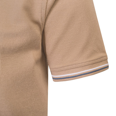 POLO Koszulka Męska BEŻOWA Bawełniana BORON Elegancka Pako Jeans