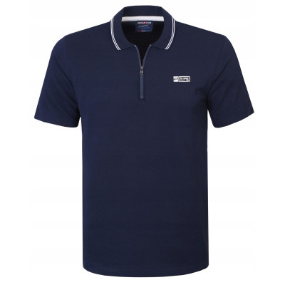 POLO Koszulka Męska z Zamkiem GRANATOWA Bawełniana KENT Pako Jeans