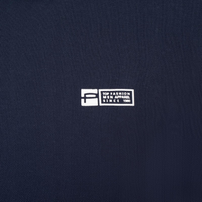 POLO Koszulka Męska z Zamkiem GRANATOWA Bawełniana KENT Pako Jeans