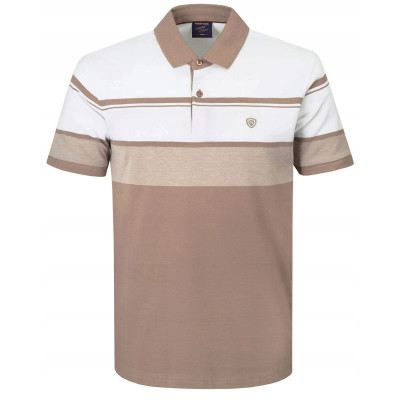 POLO Koszulka Męska BEŻOWA Bawełniana LIVERMO Elegancka Pako Jeans