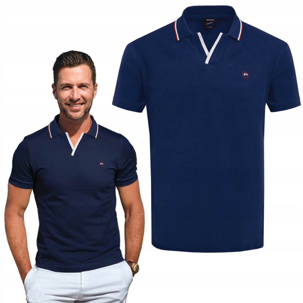 POLO Koszulka Męska Bez Guzików GRANATOWA Bawełniana GALIUM Pako Jeans POLO Koszulka Męska Bez Guzików GRANATOWA Bawełniana GALIUM Pako Jeans
