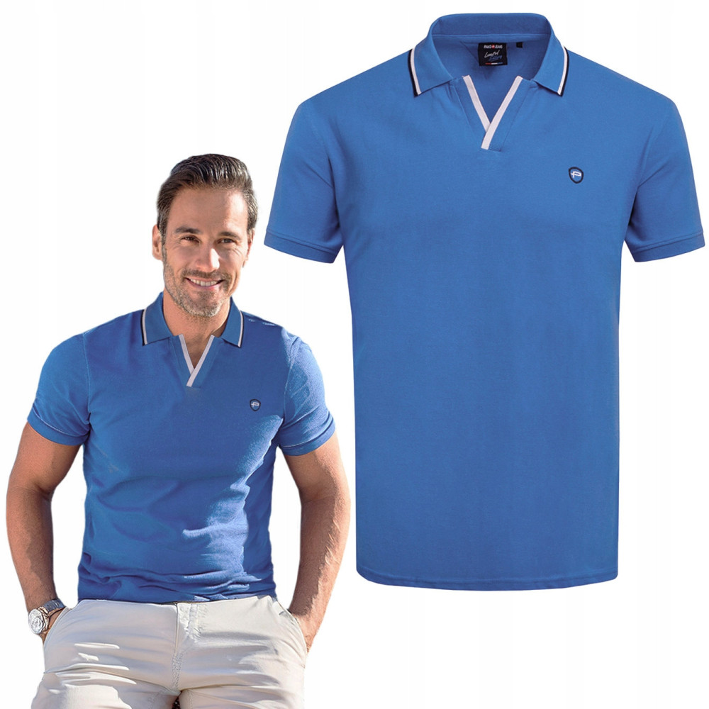 POLO Koszulka Męska Bez Guzików NIEBIESKA Bawełniana GALIUM Pako Jeans POLO Koszulka Męska Bez Guzików NIEBIESKA Bawełniana GALIUM Pako Jeans