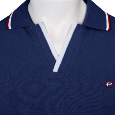 POLO Koszulka Męska Bez Guzików GRANATOWA Bawełniana GALIUM Pako Jeans