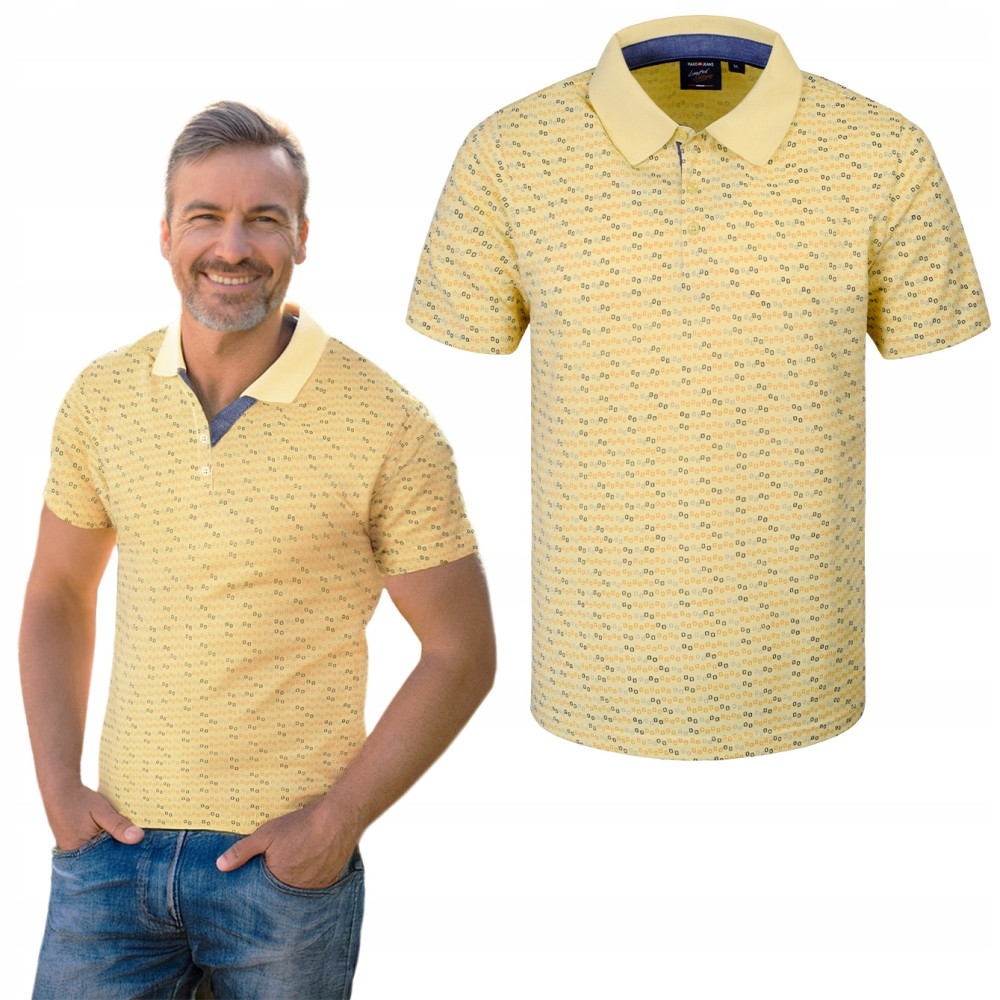 POLO Koszulka Męska ŻÓŁTA Bawełniana AMERICUM Elegancka Pako Jeans POLO Koszulka Męska ŻÓŁTA Bawełniana AMERICUM Elegancka Pako Jeans