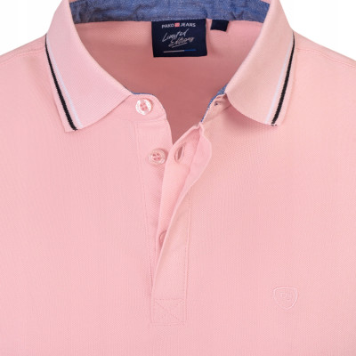 POLO Koszulka Męska RÓŻOWA Bawełniana COPPER Elegancka Pako Jeans