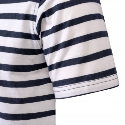 POLO Koszulka Męska BIAŁO-GRANATOWA w Paski Bawełniana HASIMI Pako Jeans