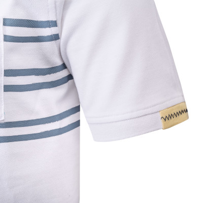 POLO Koszulka Męska BIAŁA Bawełniana LEAD Elegancka Pako Jeans