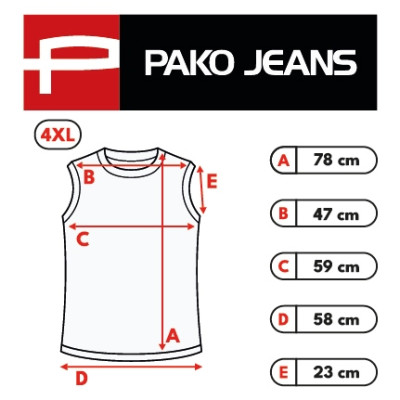 BEZRĘKAWNIK Męski Koszulka T-shirt NIEBIESKI Bawełna BRAVE Pako Jeans