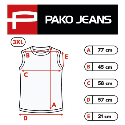 BEZRĘKAWNIK Męski Koszulka T-shirt NIEBIESKI Bawełna BRAVE Pako Jeans