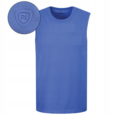 BEZRĘKAWNIK Męski Koszulka T-shirt NIEBIESKI Bawełna BRAVE Pako Jeans