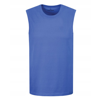 BEZRĘKAWNIK Męski Koszulka T-shirt NIEBIESKI Bawełna BRAVE Pako Jeans