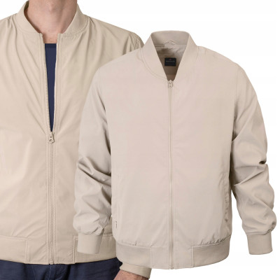 KURTKA BOMBERKA męska przejściowa bez kaptura SWAN BEŻOWA Pako Jeans