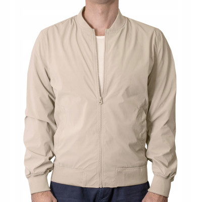 KURTKA BOMBERKA męska przejściowa bez kaptura SWAN BEŻOWA Pako Jeans