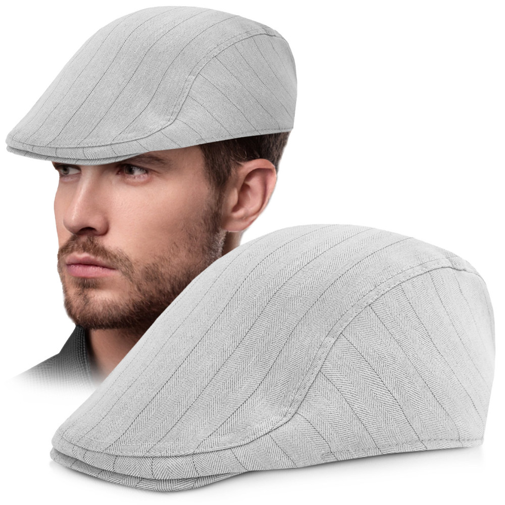 KASZKIET Męski na Lato Czapka w Jodełkę Casual JASNOSZARY Pako Jeans KASZKIET Męski na Lato Czapka w Jodełkę Casual JASNOSZARY Pako Jeans