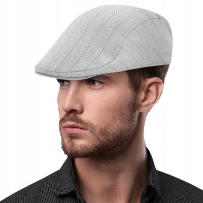 KASZKIET Męski na Lato Czapka w Jodełkę Casual JASNOSZARY Pako Jeans