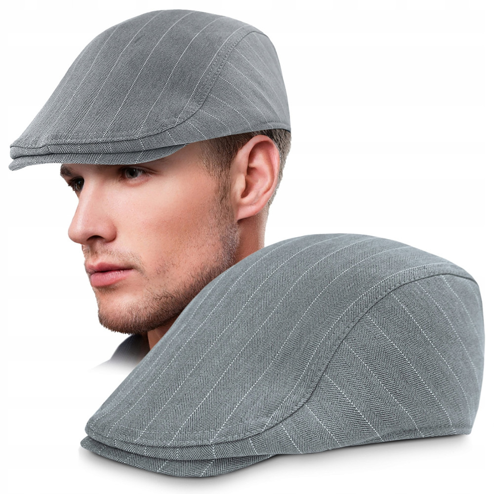 KASZKIET Męski na Lato Czapka w Jodełkę Casual SZARONIEBIESKI Pako Jeans KASZKIET Męski na Lato Czapka w Jodełkę Casual SZARONIEBIESKI Pako Jeans