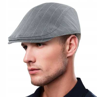 KASZKIET Męski na Lato Czapka w Jodełkę Casual SZARONIEBIESKI Pako Jeans