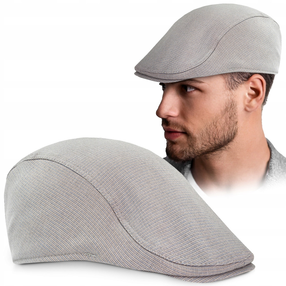 KASZKIET Męski na Lato Czapka w Krateczkę Casual POPIELATY Pako Jeans KASZKIET Męski na Lato Czapka w Krateczkę Casual POPIELATY Pako Jeans