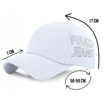 Letnia CZAPKA z Daszkiem Sportowa Bejsbolówka BIAŁA Lekka Pako Jeans