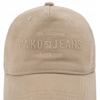 CZAPKA z Daszkiem Męska Bejsbolówka Bawełniana Modna BEŻOWA Pako Jeans