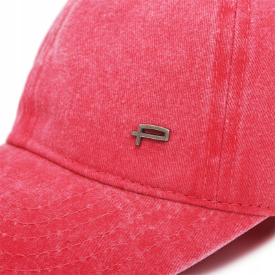 CZAPKA z Daszkiem Vintage Bejsbolówka Bawełniana CZERWONA Pako Jeans
