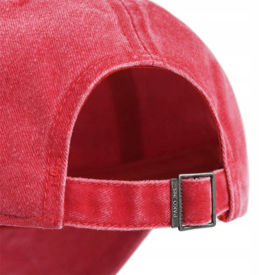 CZAPKA z Daszkiem Vintage Bejsbolówka Bawełniana CZERWONA Pako Jeans