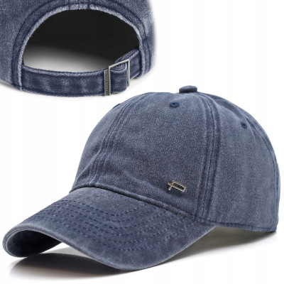CZAPKA z Daszkiem Vintage Bejsbolówka Bawełniana GRANATOWA Pako Jeans