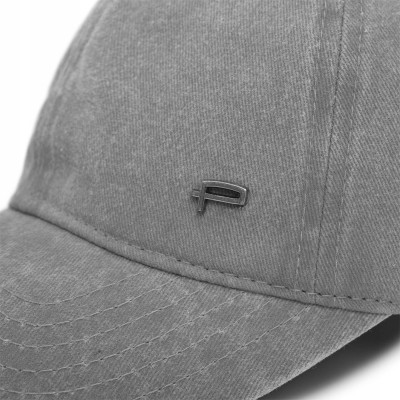 CZAPKA z Daszkiem Vintage Bejsbolówka Bawełniana JASNOSZARA Pako Jeans
