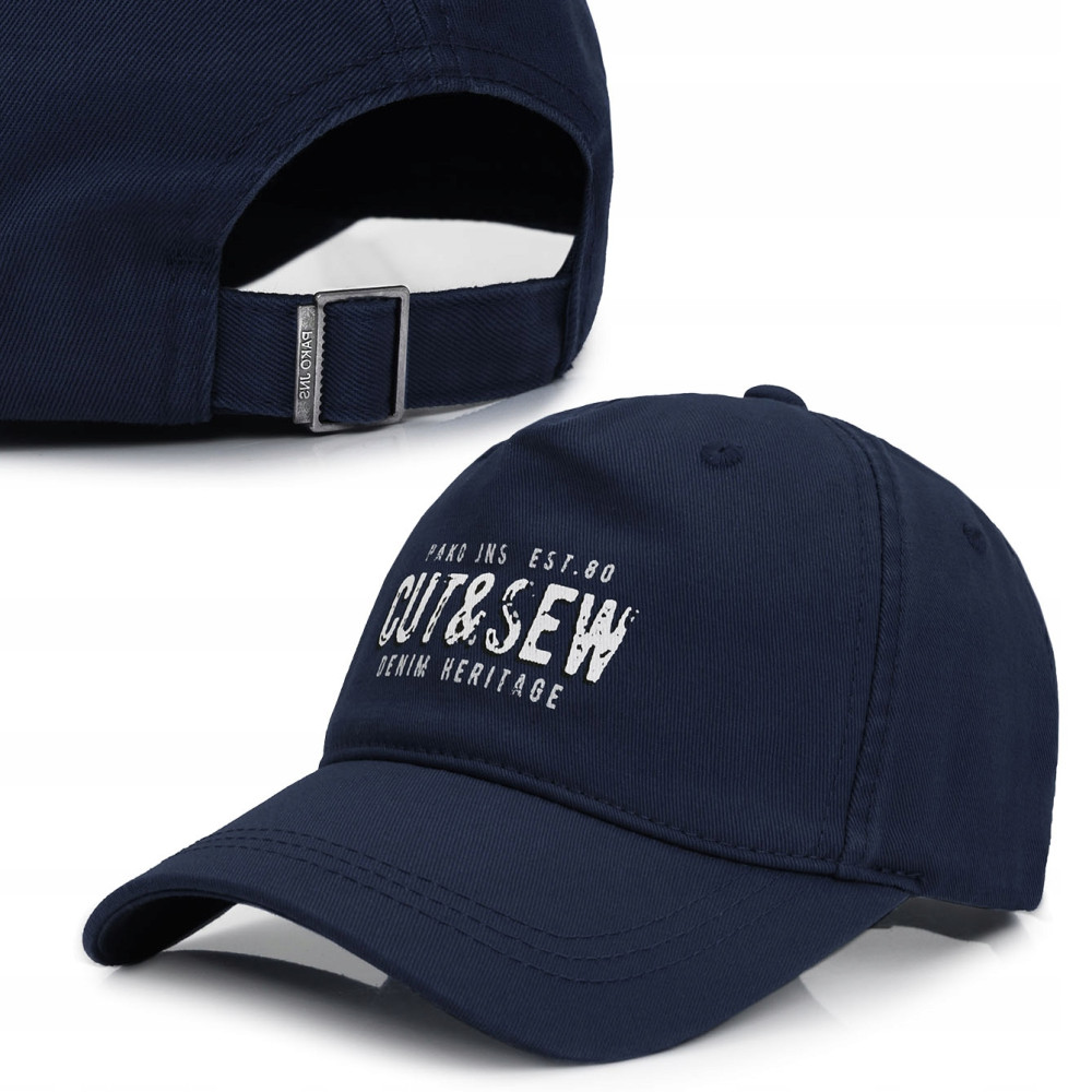 Czapka z daszkiem bejsbolówka CUT&SEW bawełniana GRANATOWA Pako Jeans Czapka z daszkiem bejsbolówka CUT&SEW bawełniana GRANATOWA Pako Jeans